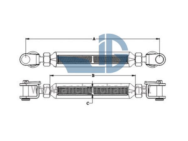 Cineál Fráma Turnbuckle Le Jaw Jaw Cnó SS304 NÓ SS316